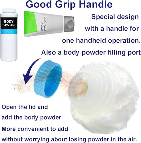 Miniatura 19 de Caja de soplo de polvo de bebé sin BPA, grande de 2.8 pulgadas, estuche de polvo esponjoso para después del baño, contenedor de polvo de