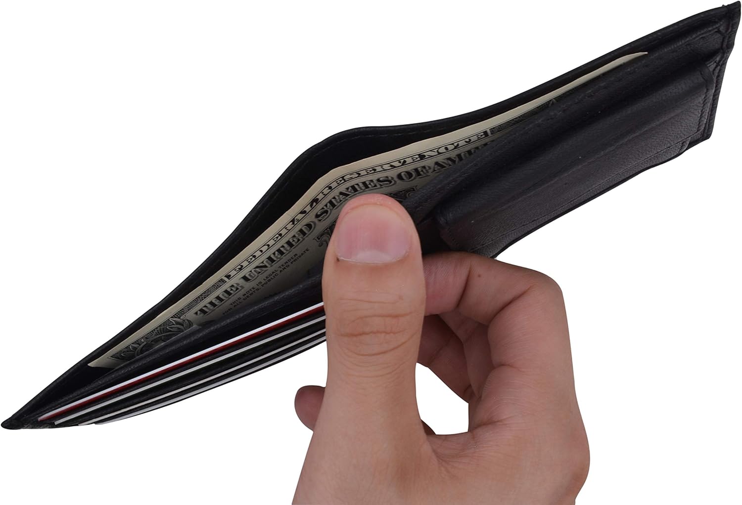 MARSHAL Soft Leather Kids Slim Thin Coin Pouch Bifold Wallet - Image 7