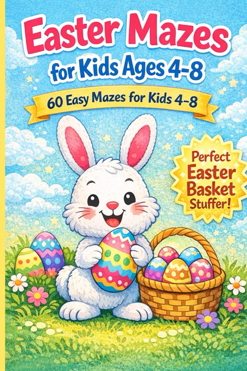 Easter Mazes for Kids Ages 4-8: 60 Fun and Easy Bunny Maze Puzzles: Find the Easter Egg, Help the Bunny Reach the Basket, Spring Holiday Activity Book for Boys and Girls