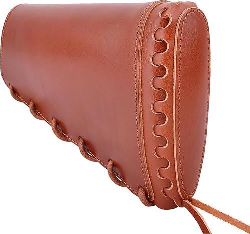 Miniatura 2 de Tas Trost Munición de culata de rifle de cuero de vaca de grano completo con soporte de cartucho para .45-70 308 30-06, manga de munición cosida a