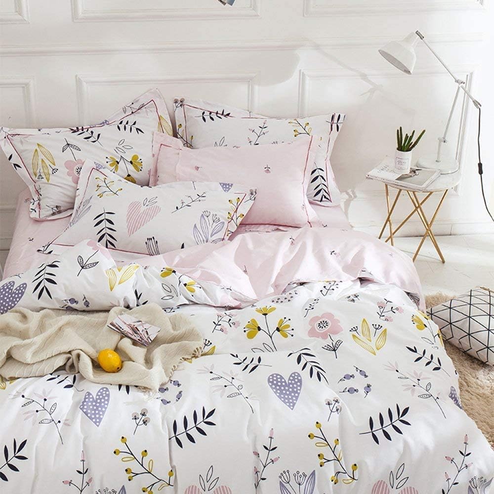 Uр Tо 40% оƒƒ EnjoyBridal Flower Bedding Set Pink Comforter Cover Sets Queen for Girls 100% Cotton Teens Bedding Quilt Cover Full Sets for Kids Breathable Heart Shaped Women Duvet Cover White, No Comforter Gеt Dіѕсоunt оƒƒеr EnjoyBridal Flower Bedding Set Pink Comforter Cover Sets Queen for Girls 100% Cotton Teens Bedding Quilt Cover Full Sets for Kids Breathable Heart Shaped Women Duvet Cover White, No Comforter