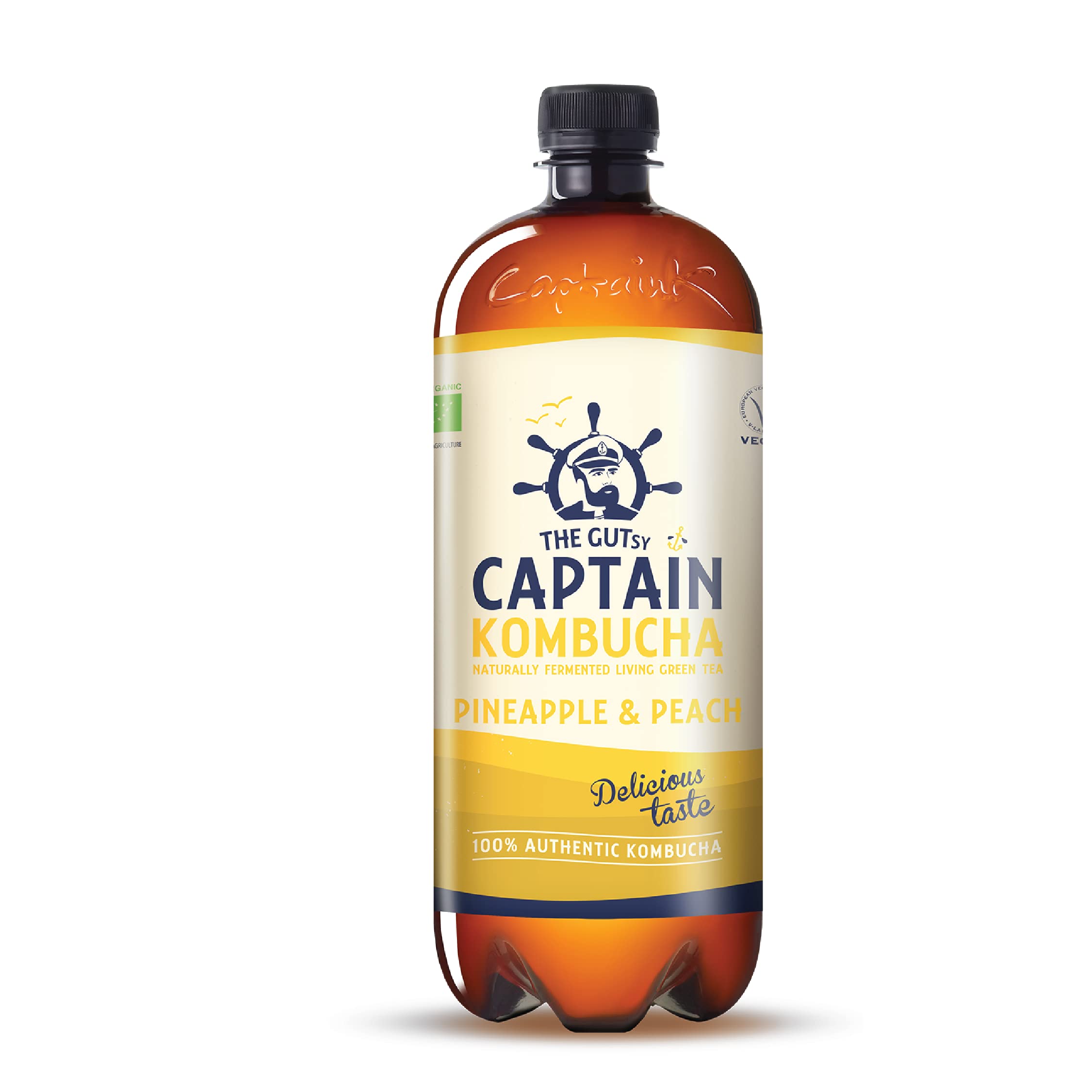 Gutsy Captain Kombucha 8x1l – Bebida Probiótica Naturalmente Fermentada, Sin Aditivos ni Conservantes, Sin Colorantes ni Sabores Artificiales, Sin Pasteurizar, Vegan - 8 x 1000ml MixBox