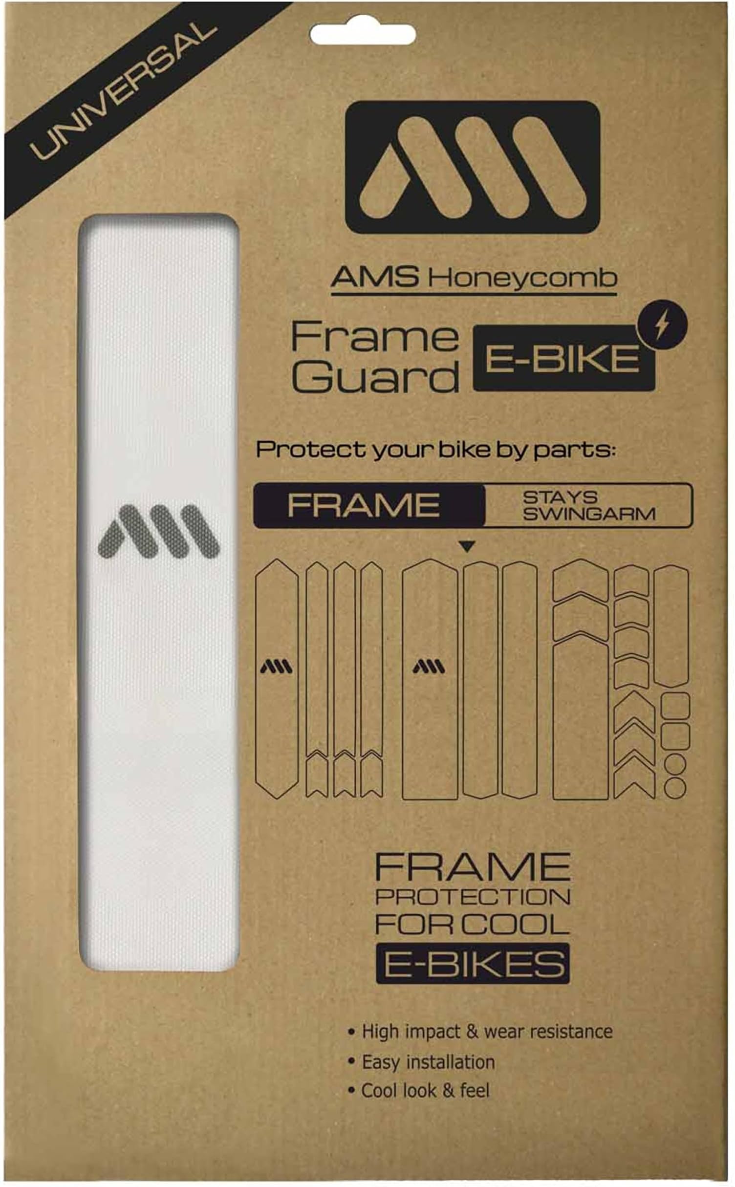 All Mountain Style E-Bike MTB Frame Protector | Electric Bike Frame Protector | Protects Your Bike from Scratches and Bumps | Clear Transparent Model