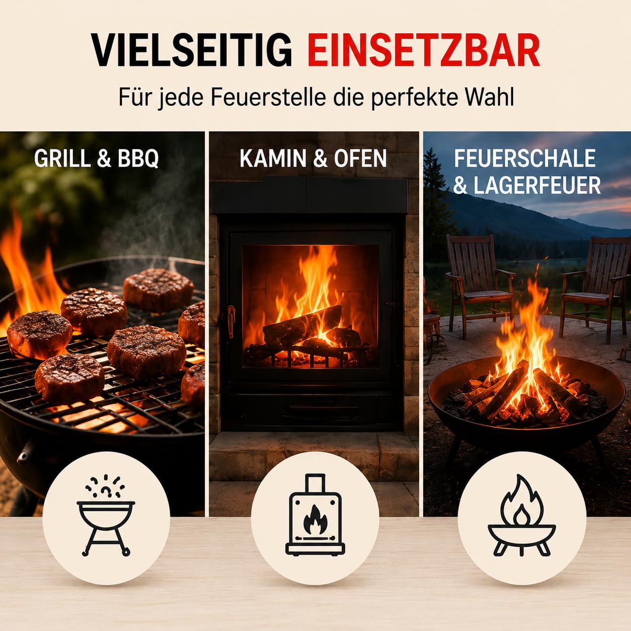Anzündwürfel 1152 Stück geruchlos auf Paraffinbasis ohne Kerosin Lange Brenndauer Set (24x48 Würfel) Grillanzünder Kaminanzünder Ofenanzünder Kohleanzünder & HLKauf-Block