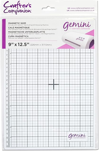 Replacement Magnetic Shim - Works with The Gemini Machine - Perfect for Die Cutting - Includes Printed Measuring Guide and Ruler - by Gemini