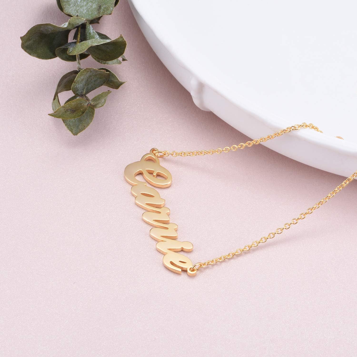 LONAGO Name Anklet Bracelet Personalized, Sterling Silver Customize Name Bracelet for Ankle Gift for Women