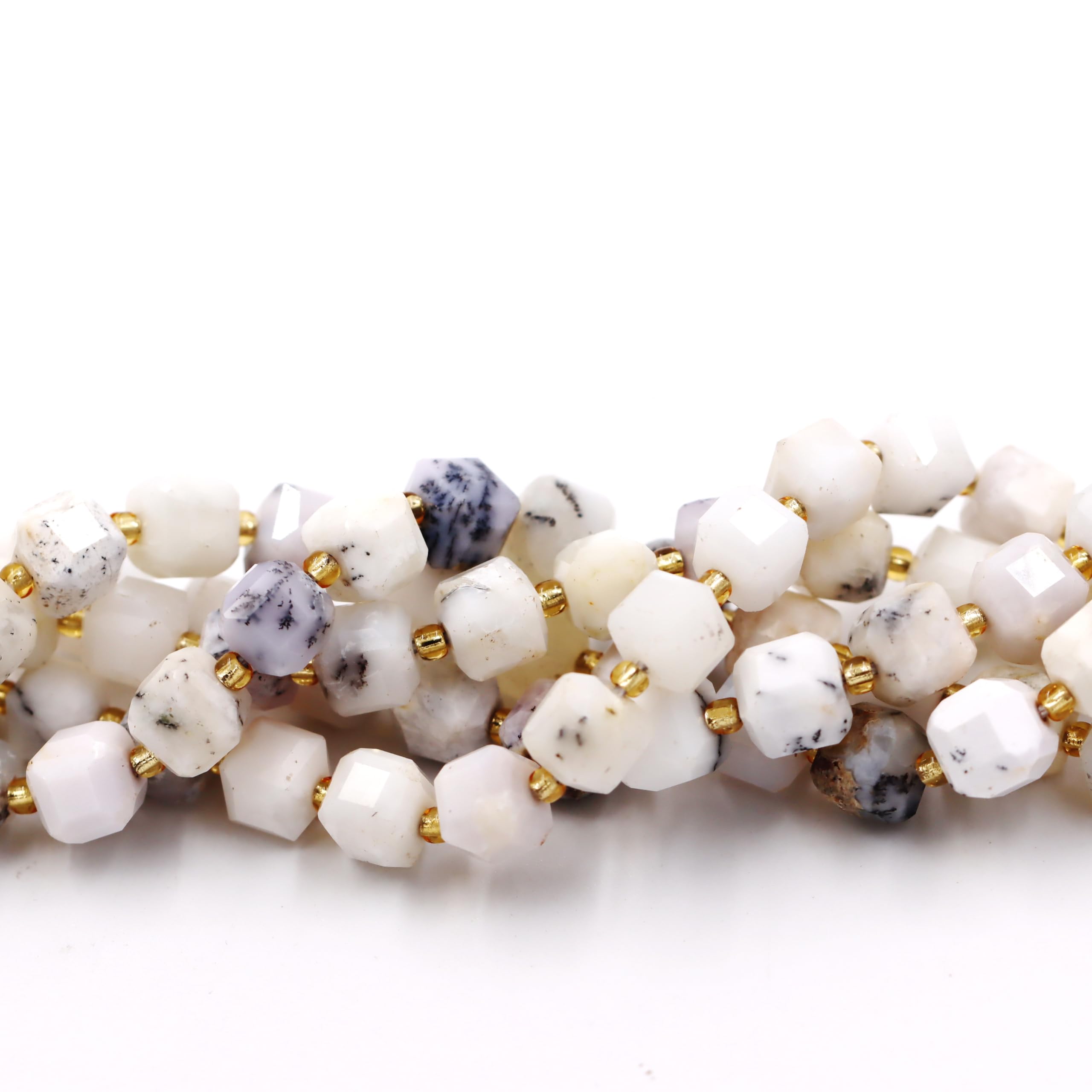 Koraliki z kamienia naturalnego do produkcji biżuterii, sprzedawane na torbę 5-pasma wewnątrz, fasetowana kostka White Jasper 6mm