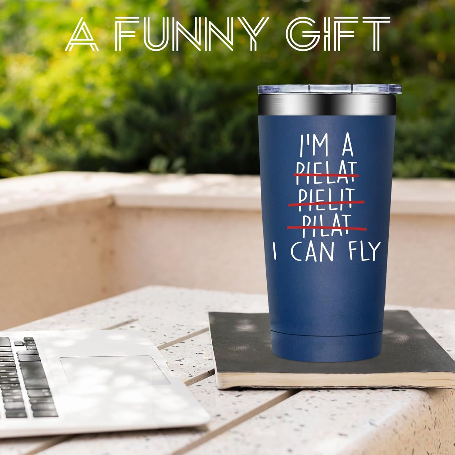 BIRGILT Pilot Gifts for Men - Aviation Gifts for Pilots - Funny Airplane Gift for Men, Women - Christmas Birthday Gift for Airplane Lovers, Aviation Lover - 20oz I Can Fly Pilot Tumbler Cup - Image 4