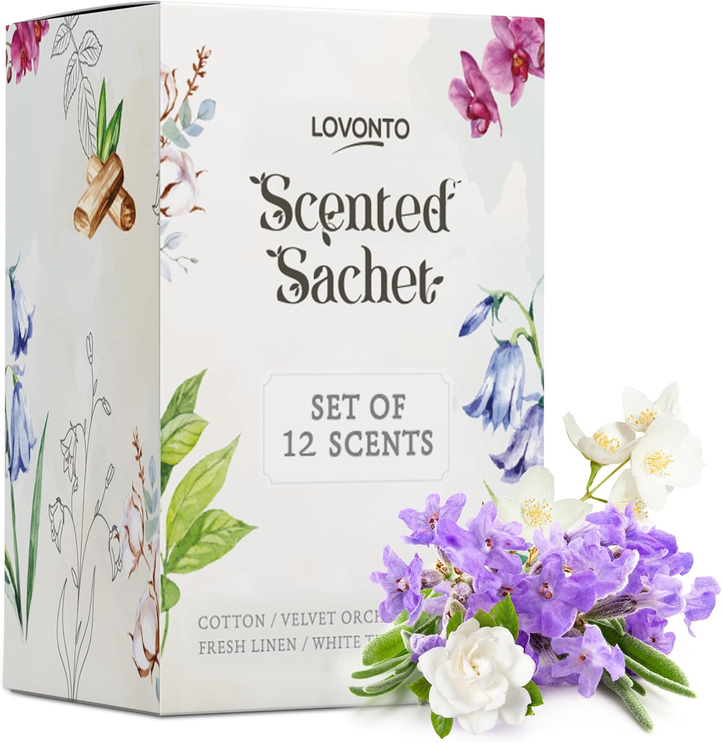 Lovonto 12 Pack Scented Sachet Air Fresheners for Home and