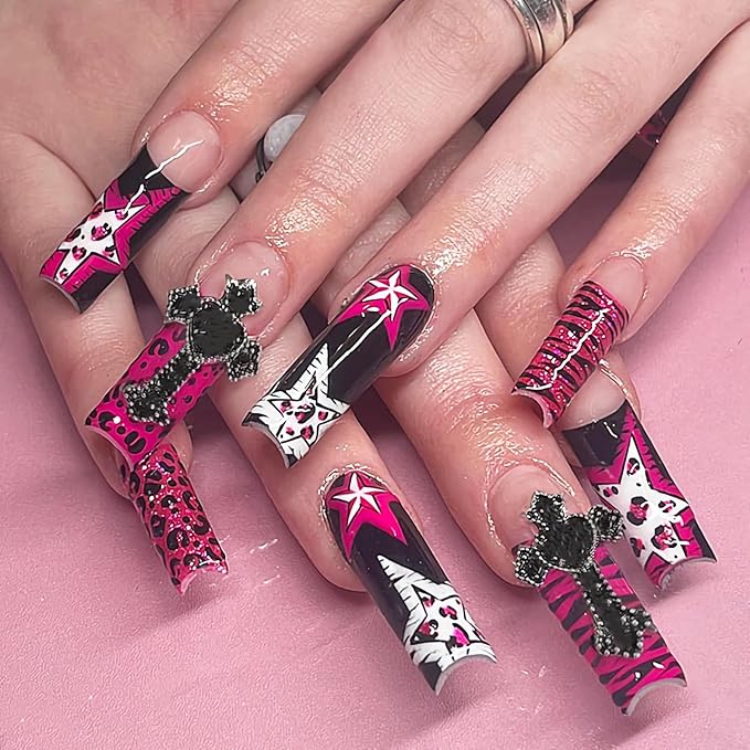 Y2K Goth Nails: 🖤💖 Press-on Manicure