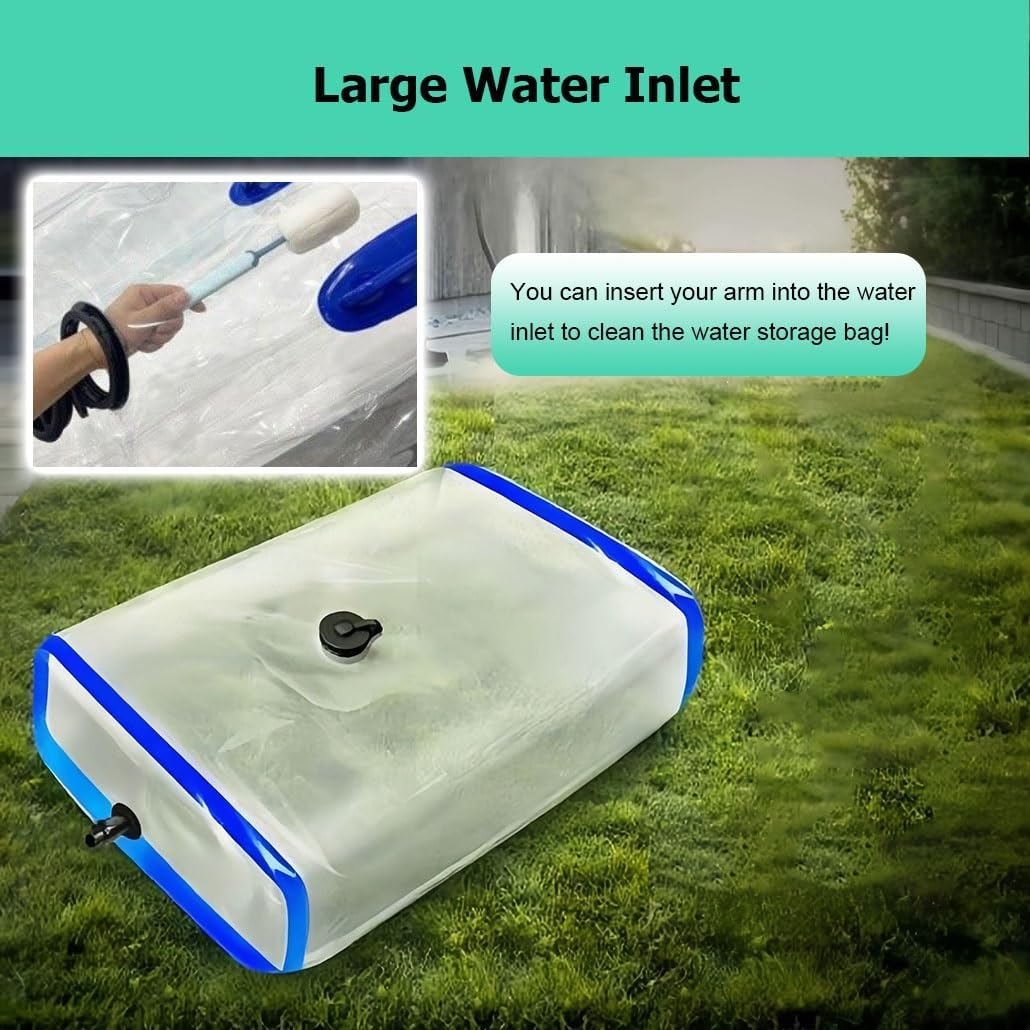 31 63 100 Gal Portable Transparent Water Storage Bladder Tank Containers, Foldable Emergency Water Bag for RV Camping