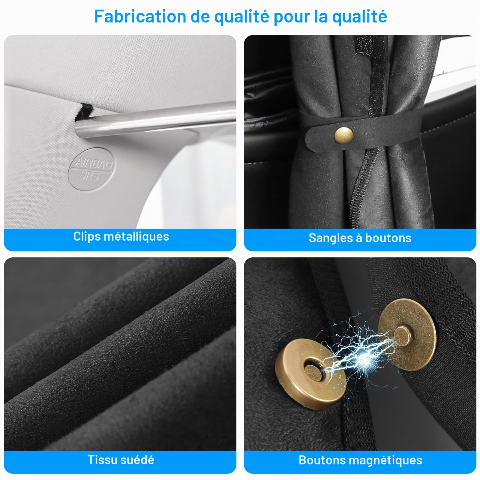 XCBYT Rideau Voiture Pare Soleil – Rideau de Séparation Amovible pour Camping, Protection de la Vie Privée, Rideau Occultant Arrière Voiture, 160 x 106 cm