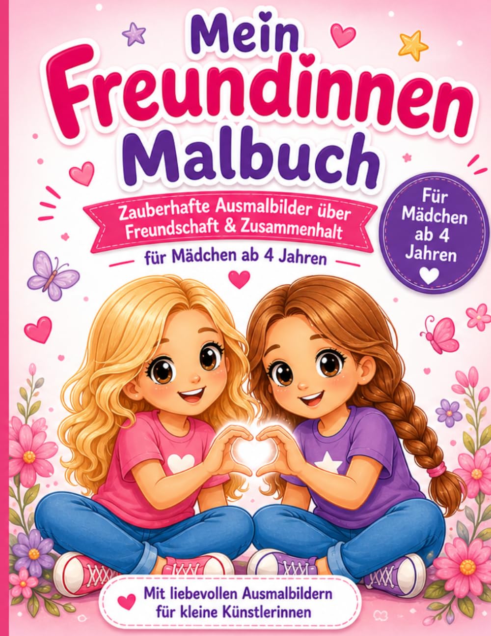 Beste Freundinnen Malbuch: Zauberhafte Ausmalbilder über Freundschaft, Mut und Zusammenhalt für Mädchen ab 4 Jahren