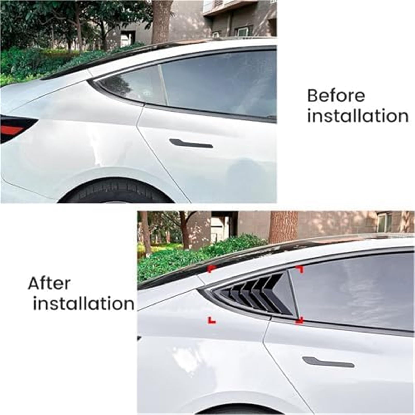 Protector de Cristal Trasero Rejilla de Ventana Trasera, Rejillas Laterales Coche, ventilación, Cubierta persianas, embellecedor, para Modelo 3 2017-2023 Y 2020