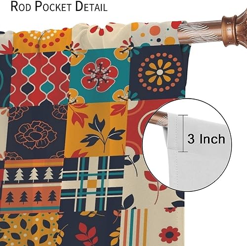 Miniatura 6 de Cortinas bohemias, hermosos patrones retro de celosía, estilo bohemio, retro, para dormitorio, sala de estar, decoración de bolsillo para barra,