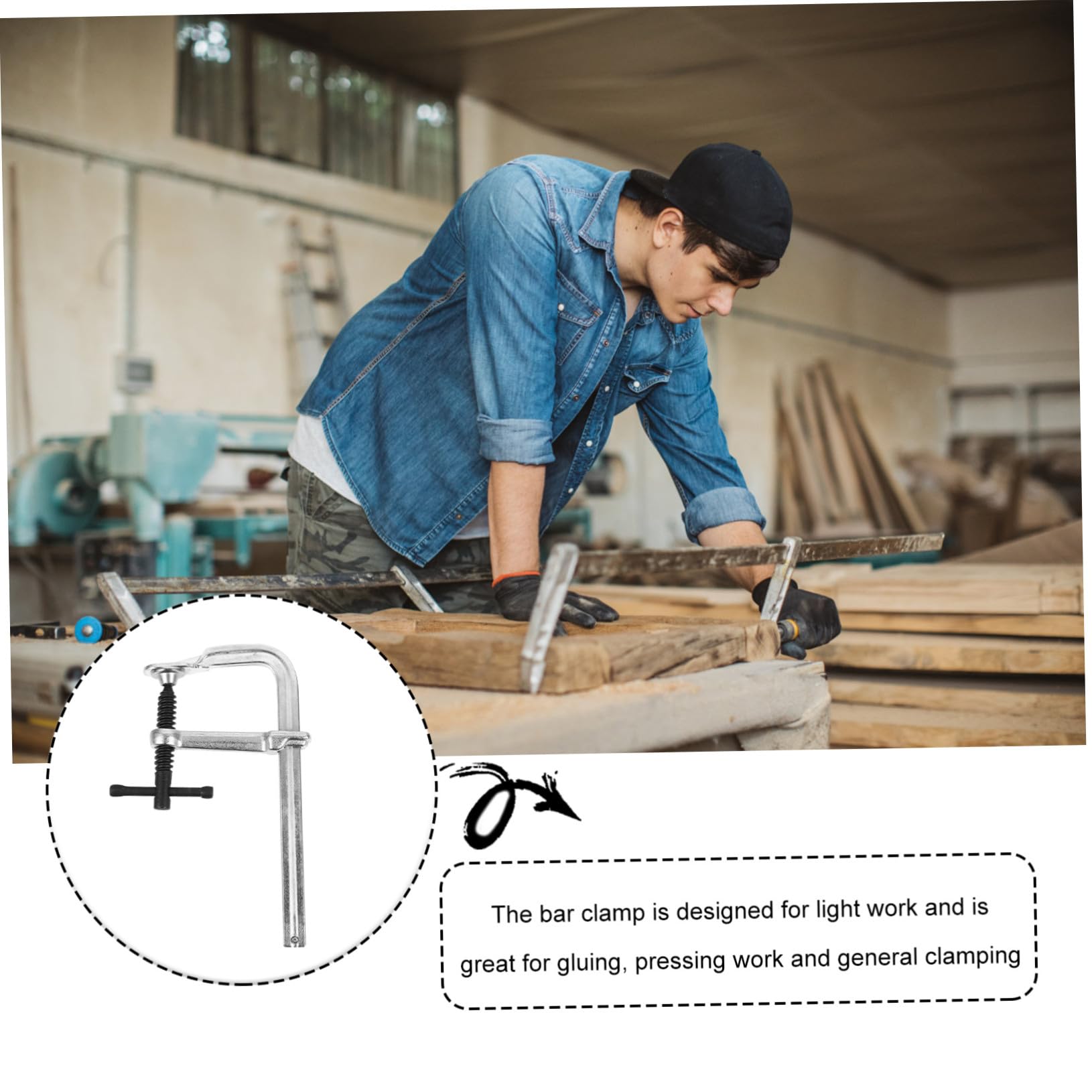 Pince Rapide pour Menuiserie Clip de Fixation Ergonomique Antidérapant Serre-joint Robuste pour Atelier Maintien Sécurisé
