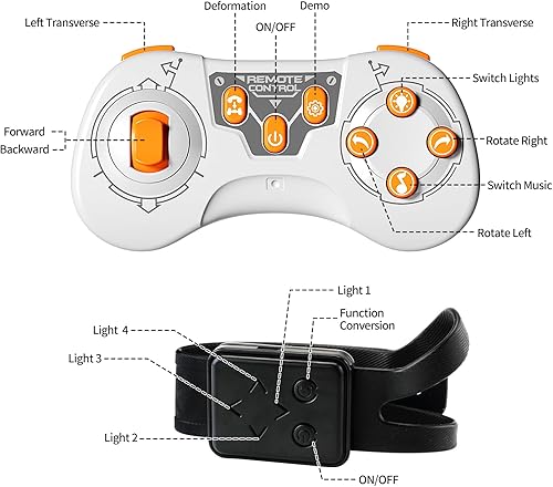 Miniatura 6 de Aiqi Auto de control remoto, 2.4 GHz 4WD con detección de gestos RC Stunt Car con música fresca y luz, juguete giratorio de doble cara de 360 ,