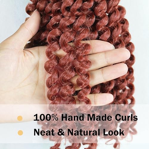 Miniatura 4 de Cabello rizado jamaicano de ganchillo de 10 pulgadas, trenzas de cabello rizado corto para mujeres negras (10 pulgadas, #350)