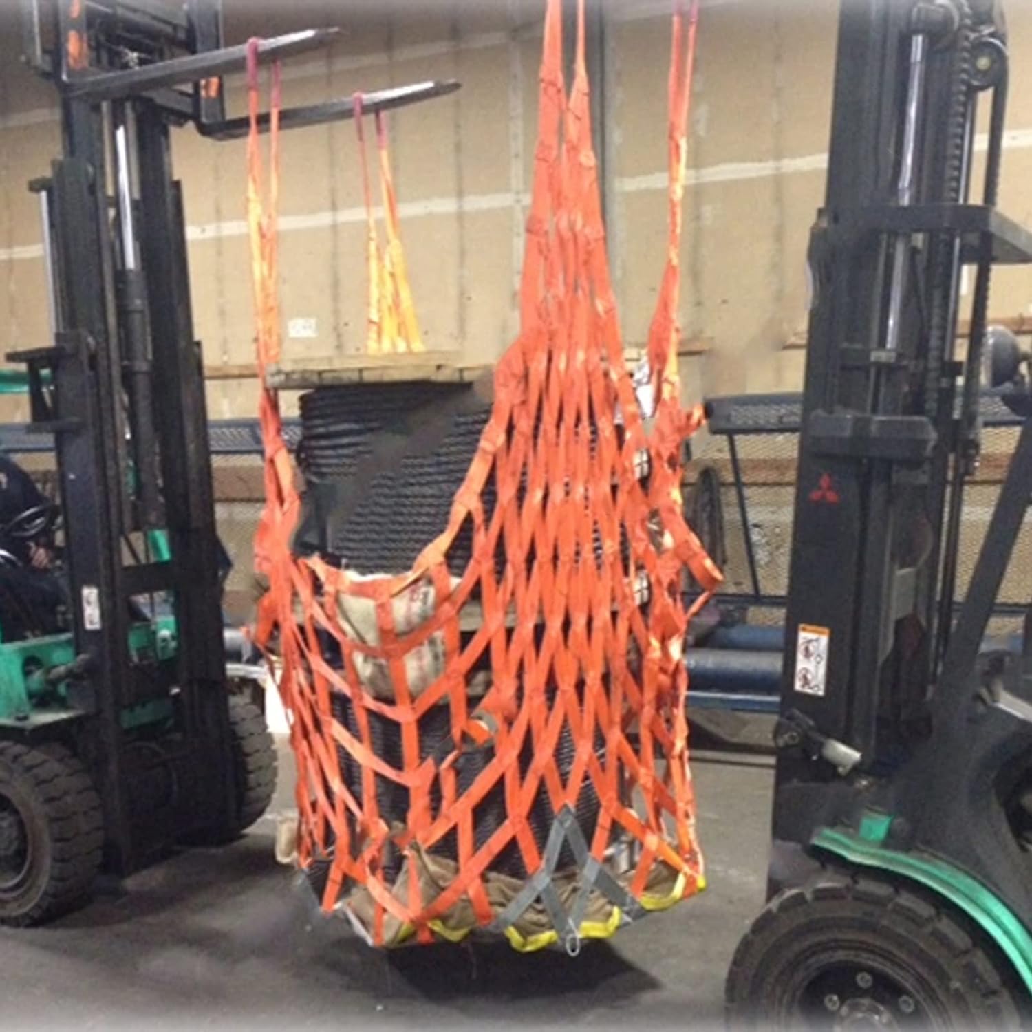 Rete di carico, Rete di Sollevamento per carichi Pesanti, Rete Elastica per Il carico e Lo Scarico di Oggetti Pesanti (Maglia 3x3 m, 15 cm, capacità di carico 4 t)