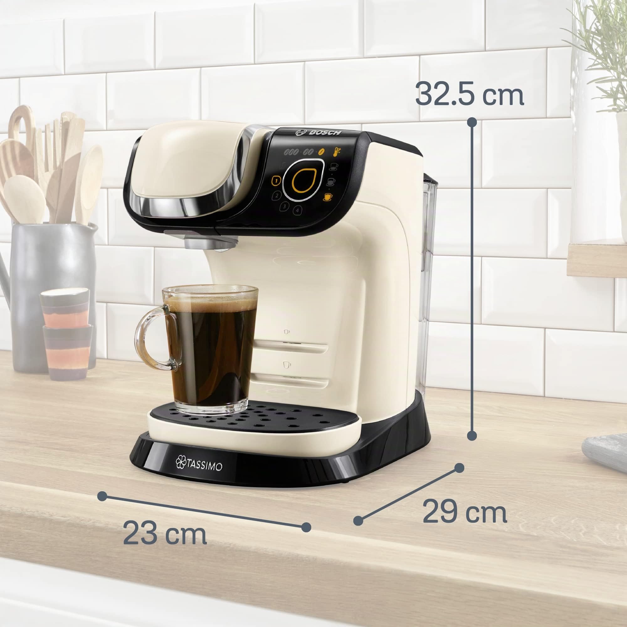 Bosch Tassimo My Way Machine à Café, tas 6502, plus de 40 boissons chaudes, OneTouch, cafetière à dosette, des boissons personnalisées, filtration d'eau Brita Maxtra+, Intellibrew, noir intense