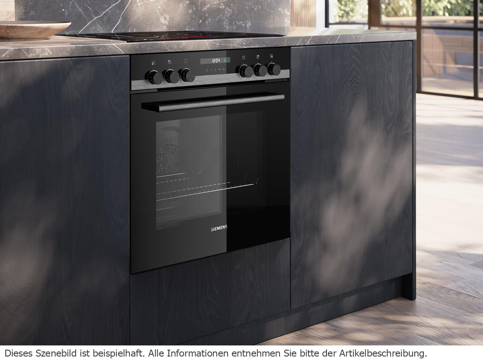 Siemens iQ500 Einbauherd 60 x 60 cm Edelstahl cookControl10 HE517GBS3 | Made in Germany, Hydrolytisch, Kindersicherung, 71 l Nutzinhalt, Schnellaufheizung, Weißes LCD-Display mit Drehknebel