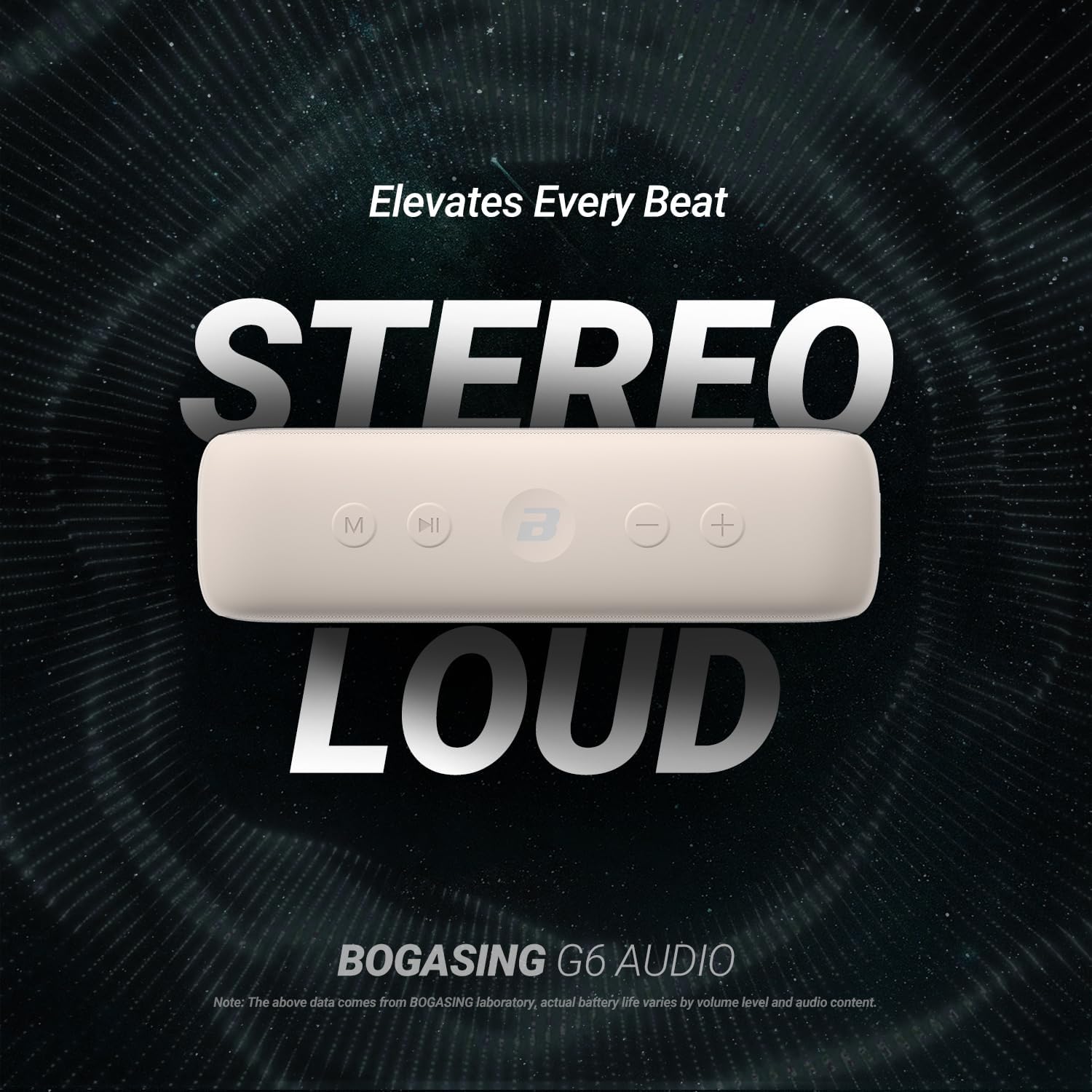 Top panel of BOGASING G6 speaker showing control buttons.