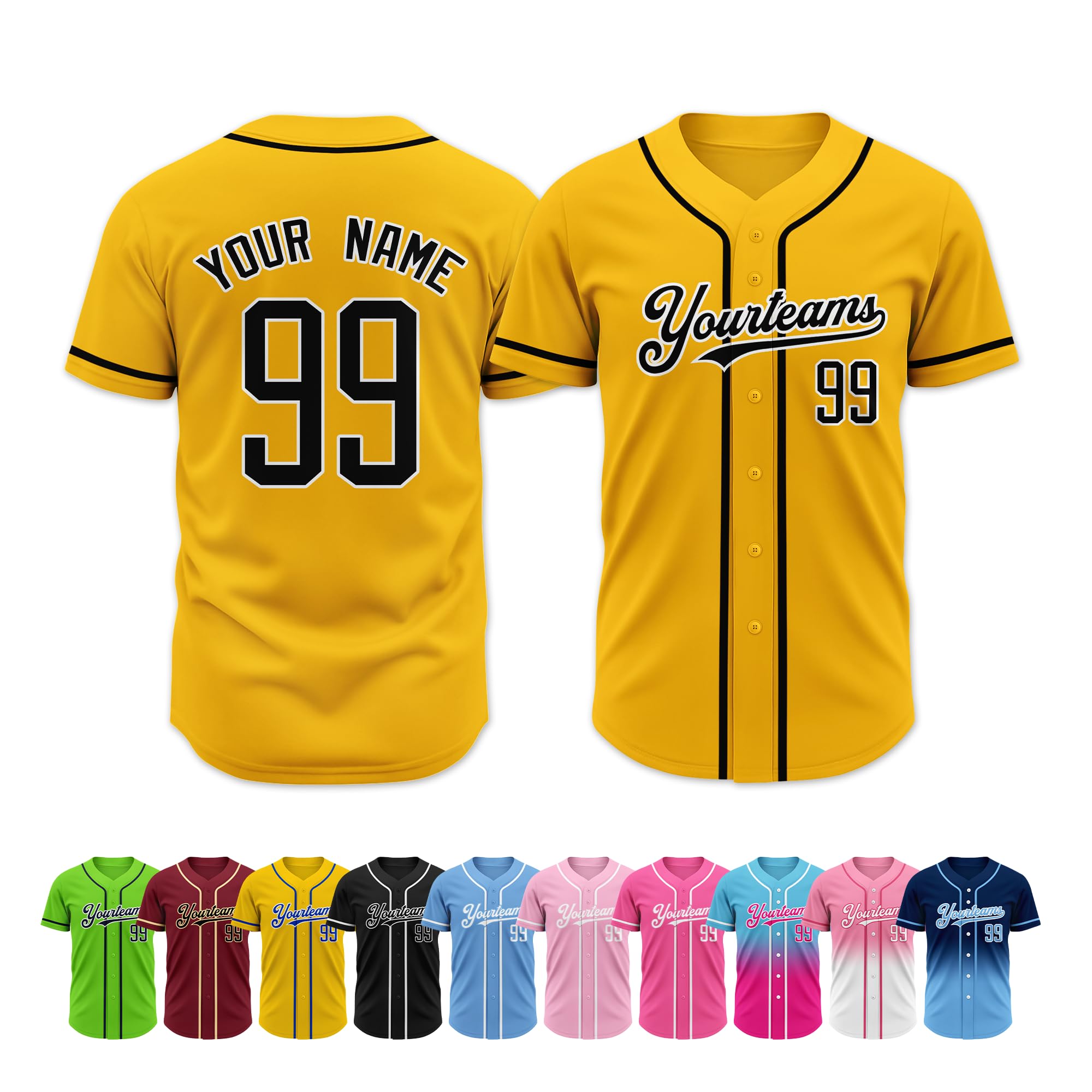 Custom Baseball Jerseys Personalized Name Number Team Shirts Customized Softball Uniforms with Logo for Men Women Youth