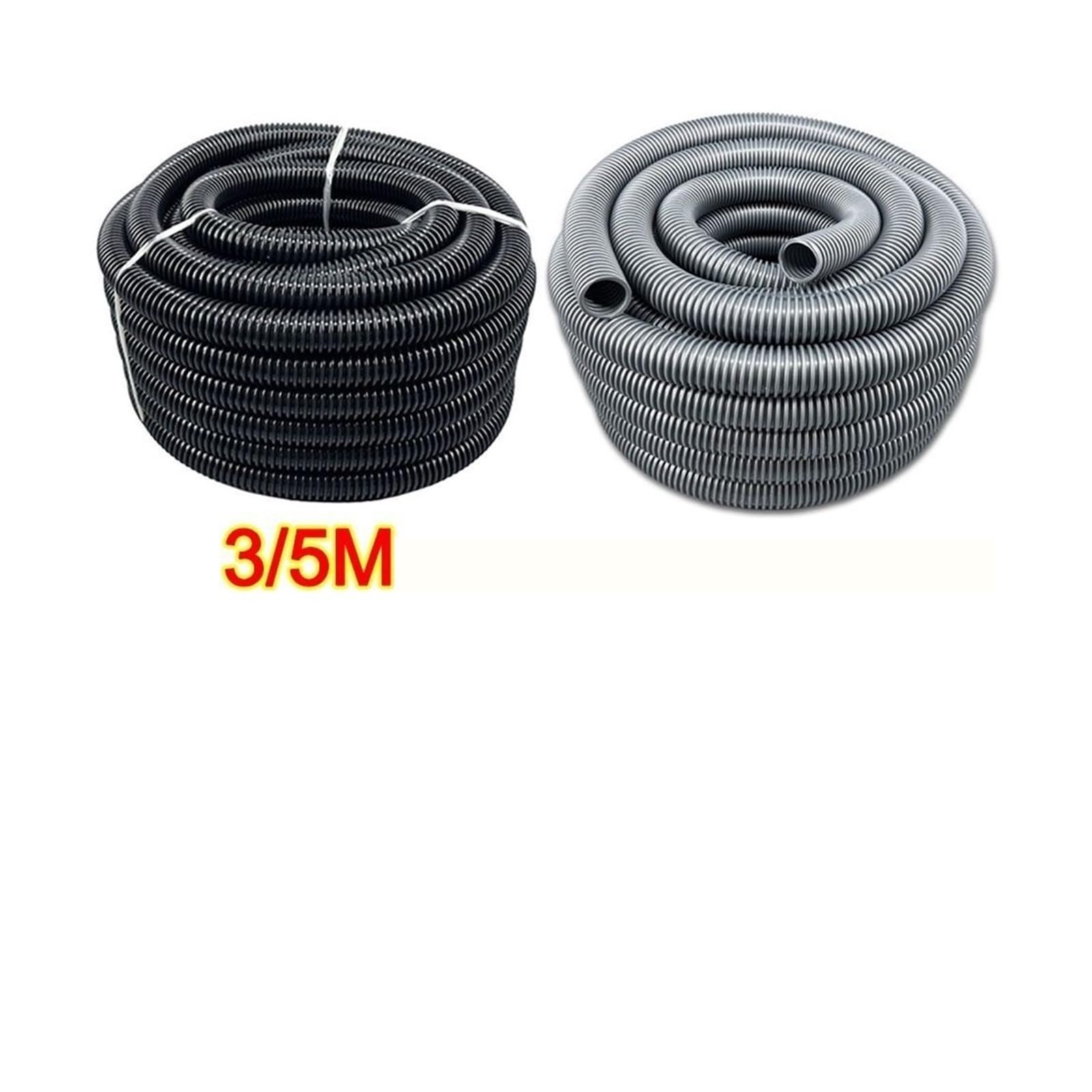 Manguera de aspiradora Flexible Universal, manguera extendida de 3m/5m, diámetro interior de 32mm, manguera corrugada de EVA roscada(Grey-5m)