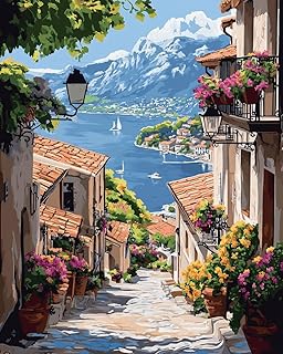 Landscape Stamped Cross Stitch Kits – Seaside Scenery Needlepoint Counted Cross Stitch Kits for Beginners Adults Patterns Dimensions Needlecrafts Embroidery Kits Arts and Crafts