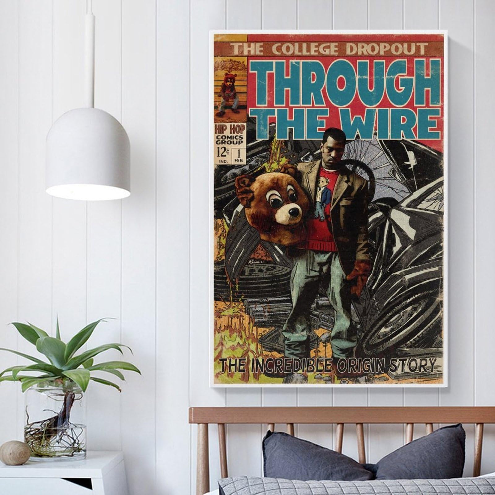 Kanye West Poster Hip-hop Comic Muziek Poster voor Kamer Esthetisch Canvas Muurkunst Slaapkamer Decor 60 x 90 cm