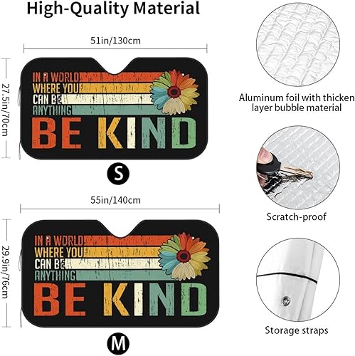 Miniatura 3 de World Where Anything Kind - Parasol frontal plegable para automóvil, bloquea los rayos UV, mantiene tu vehículo fresco