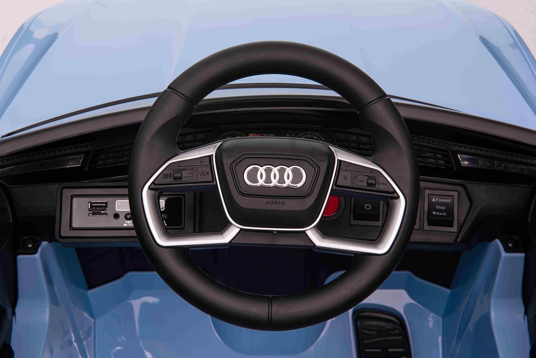 Voiture électrique pour Enfants 12V Audi E-tron Sportback, Rouge, avéc télécommande 2,4 GHz, Mp3/USB/AUX, Suspension, Batterie Lithium, éclairage LED, 2 x 25W Moteurs, Licence Originale