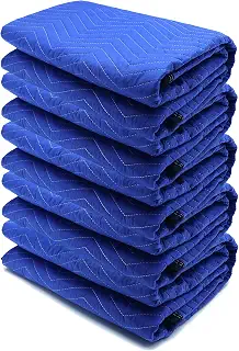 XKMT- 5x Professional Blue Furniture Moving Packing Blanket/Ultra Thick 72"x80"/ Lift Shipping Supplies Secure Protecting Furniture Pads [P/N: ET-HOME004 X5PC-BLUE]