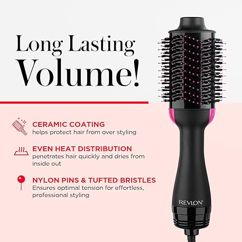 Miniatura 16 de REVLON One-Step Plus 2.0 - Secadora, voluminizador de cabello y cepillo de aire caliente, secado y peinado (color negro) Negro -,2-Negro -,negro