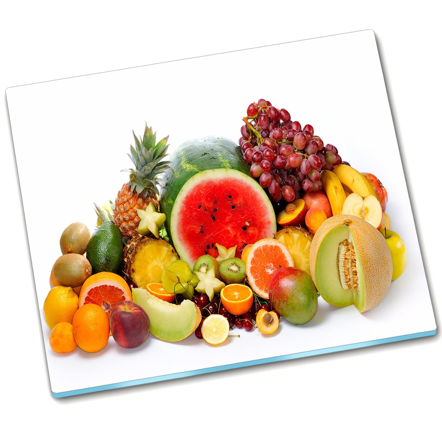 Plaque de poêle en verre durci 60x52 cm Décormat protection anti-éclaboussures fruit