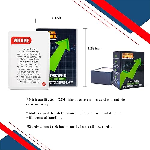 Miniatura 5 de Tarjetas esenciales para el comercio de valores - 104 tarjetas para aprender el comercio de acciones, la inversión para principiantes y los términos