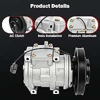 Vista 3 de cciyu Compresor de aire acondicionado apto para Honda para Accord 2.2L 1990 1991 1992 1993 reemplaza al compresor de CA para automóvil