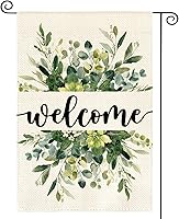 AVOIN colorlife Eucalyptus Spring Summer Floral Double Sided Garden Flag 12x18 Inch - Durable Farmhouse Yard Outdoor Decor