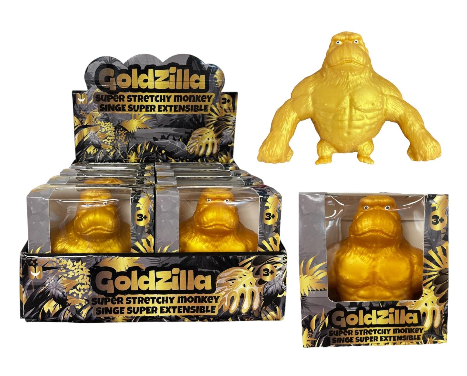 Hapros Jumbo Gold Gorilla Stretchy Monkey Toy, Large Squishy