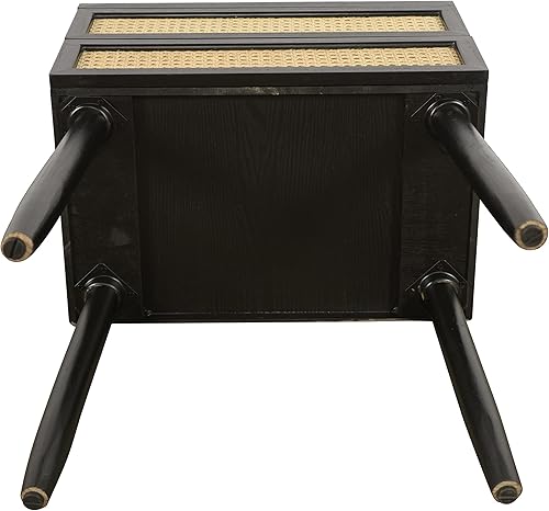 Miniatura 10 de Decor Therapy Trenton - Mesa auxiliar de madera y ratán con 2 cajones, color marrón