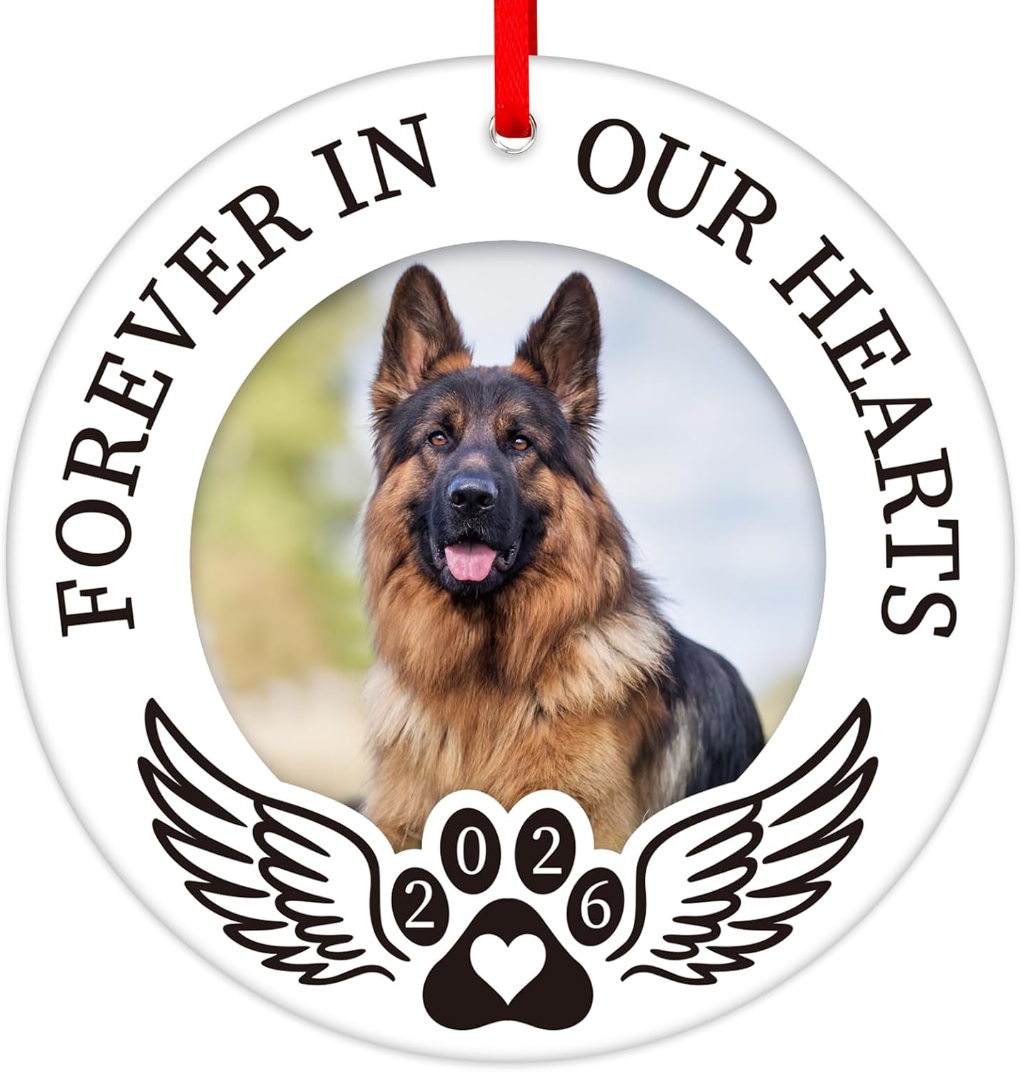 WaaHome Dog Photo Memorial Ornament 2026 Dog Memorial Gifts for Loss of Dog