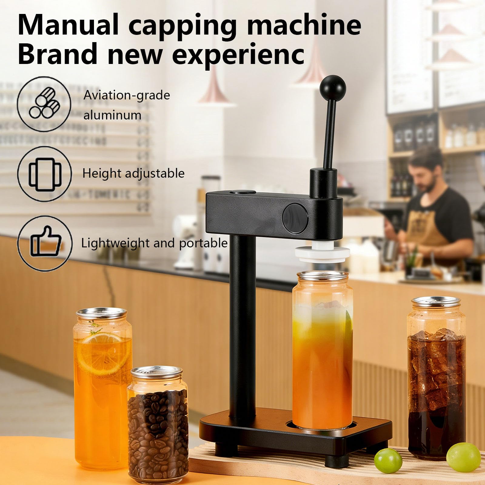 Becherversiegelung mit 100 Dosen, Universal 250-700 ml, Einpresse, starke Dichtung, Anti-Überlauf, rostfreies Metall für Zuhause und gewerbliche Konserven