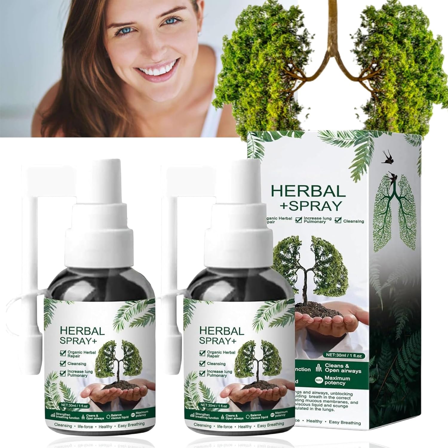 2pcs Respinature Herbal Lung Cleanse Mist,Powerful Lung Support