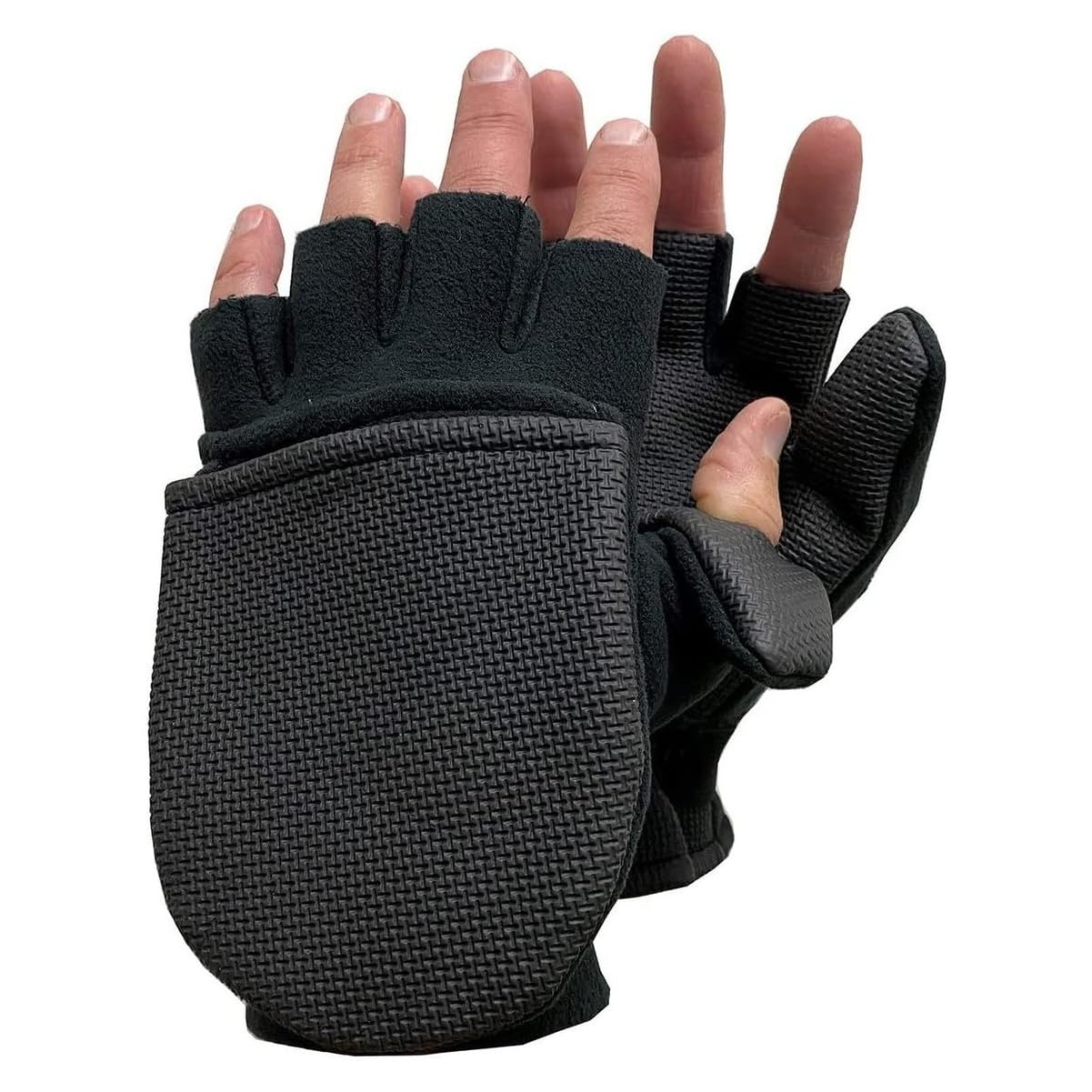 Glacier Glove Unisex Alaska River Flip Mitt | Warm Non-Slip Grip Fishing Fingerless Gloves - Flip Mittens with 2mm Neoprene Palm | for Outdoors, Fly Fishing, Paddling, Hiking