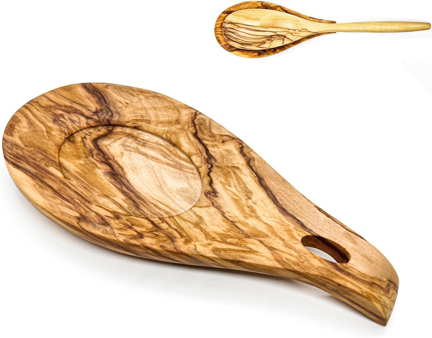 Repose Cuillère en Bois d'olivier, Cuillère Repose en Bois Naturel