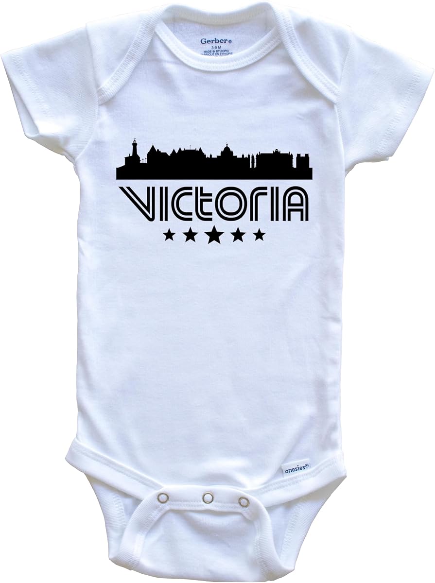 Body para bebé de una pieza estilo retro del horizonte de Columbia Británica de Victoria