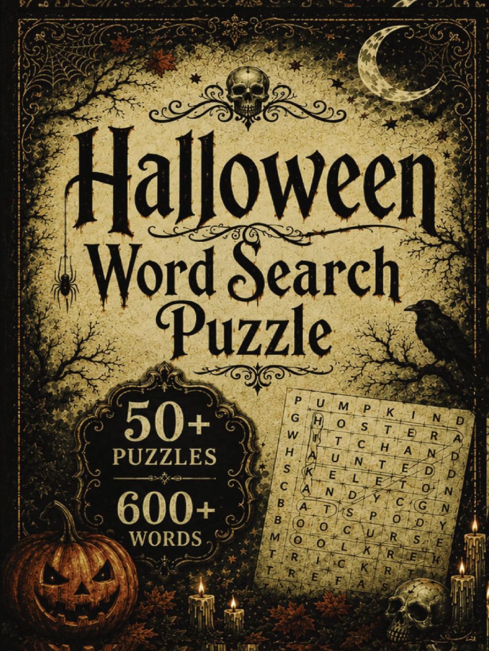 Halloween Word Search Puzzle: Activity Puzzle Book For All Ages Halloween Themed 8.5x11