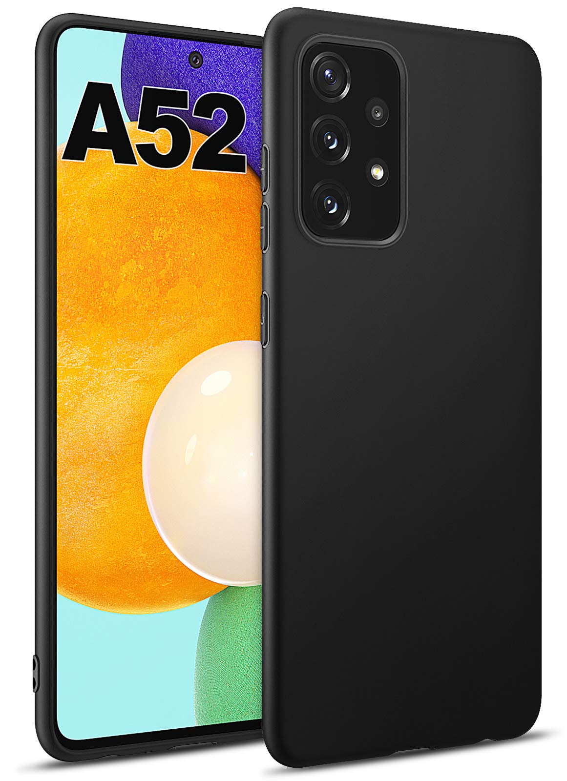 BENNALD Case for Samsung Galaxy A52 5G/4G Case, Thin Ultra-Slim Fit Matte Finish Flexible TPU Phone Case Cover Compatible for Samsung Galaxy A52 5G/4G - Black