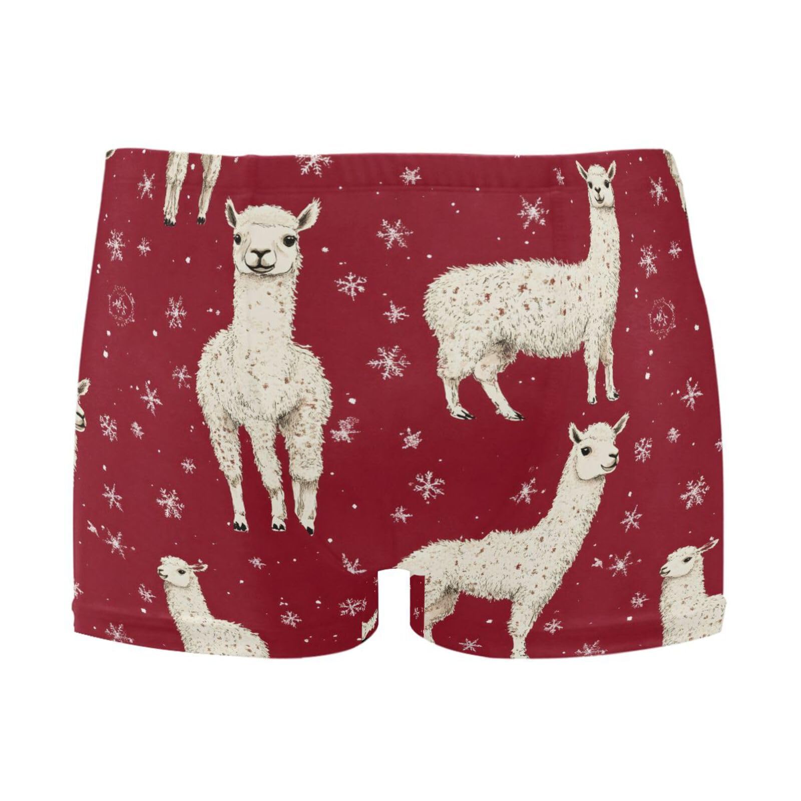 UMIRIKO Cute Christmas Santa Alpaca Men's Swim Trunk Square Leg Swimsuit Swimwear Swim Briefs for Men 2XL 202b8438