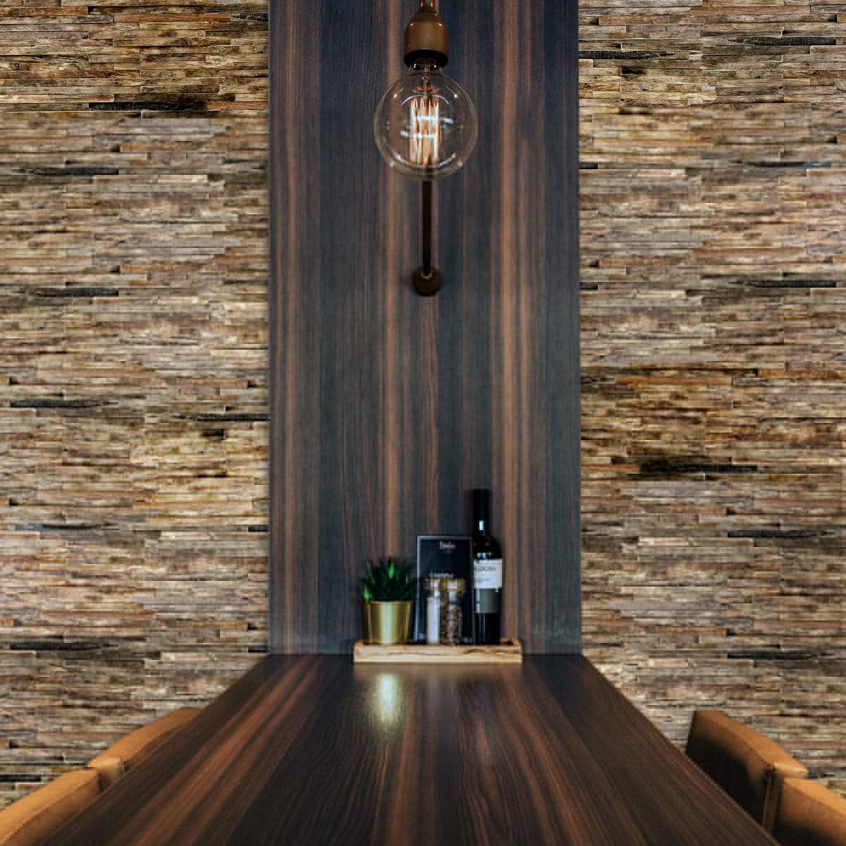 Natural Finish Stacked Boat Wood Mosaic Wall Tile